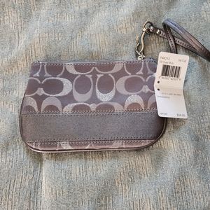 Coach Wristlet, Gray and Silver